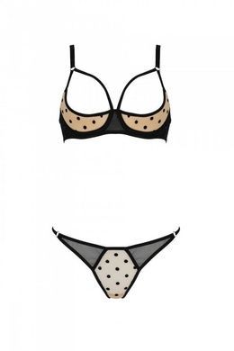 Комплект MARINA SET WITH OPEN BRA beige L/XL - Passion SO9732 фото