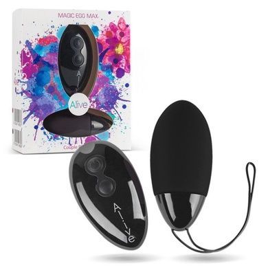 Мощное виброяйцо Alive Magic Egg MAX Black с пультом ДУ, мощное AL40639 фото