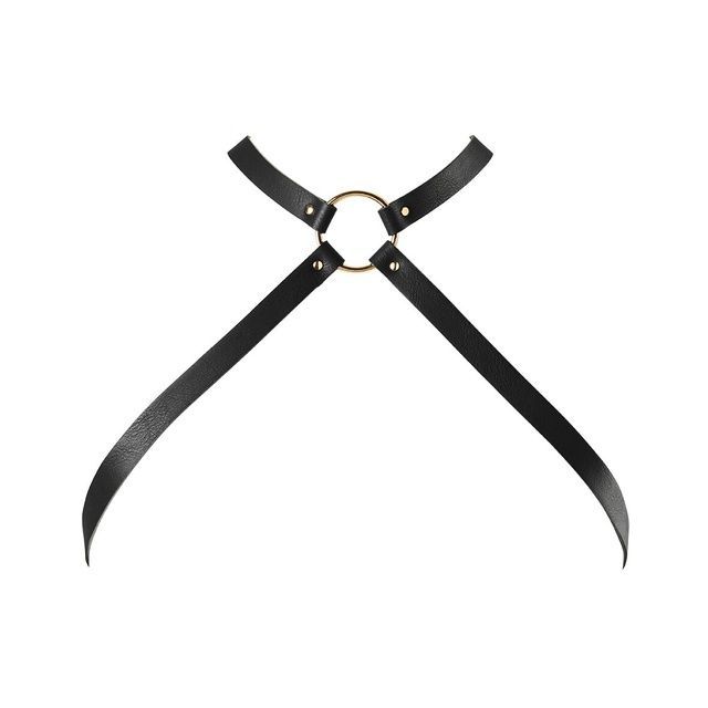 Портупея з екошкіри Bijoux Indiscrets MAZE &mdash; Cross Chest Harness Black SO6635 фото