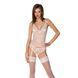 Корсет із пажами, трусики з ажурним декором та відкритим кроком Passion URSULA CORSET S/M, white SO5839 фото 1