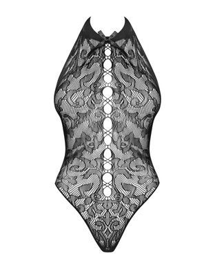 Бодістокінг з великими осередками та відкритою спиною Obsessive B113 teddy S/M/L, халтер SO7207 фото