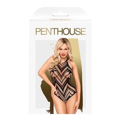 Боди с геометрическим орнаментом Penthouse - Go Hotter Black XL SO5263 фото