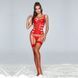 Корсет JSY "Вирджини" с мокрым эффектом One Size Red: ажурный декор, пажи, трусики, чулки SO6876 фото 3