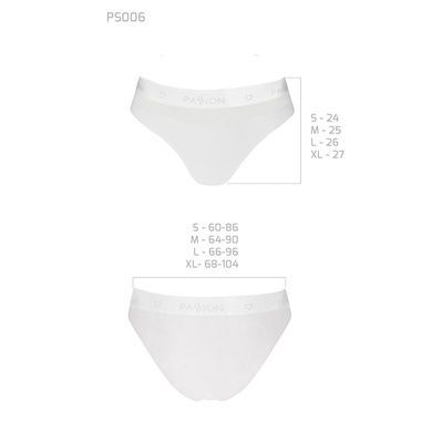 Трусики з прозорою вставкою Passion PS006 PANTIES L, white SO4235 фото