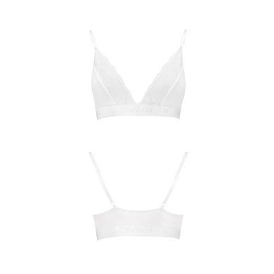 Эластичный топ с кружевом Passion PS001 TOP L, white SO4187 фото