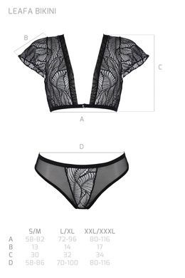 Комплект Passion LEAFA BIKINI black S/M - ECO Passion SX0498 фото