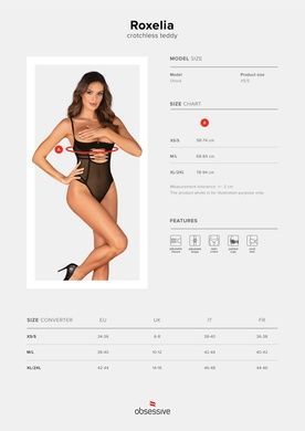 Боди Obsessive Roxelia crotchless teddy M/L SO9066 фото