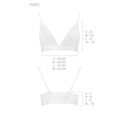 Еластичний топ з мереживом Passion PS001 TOP S, white SO4189 фото