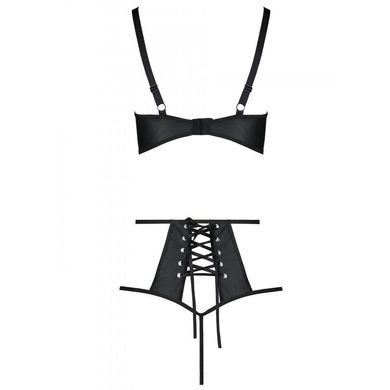 Распродажа!!! Комплект из эко-кожи Passion Tamaris Set black S/M, бюстгальтер и трусики SO5797 фото