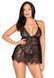 Пеньюар Leg Avenue Floral lace babydoll & string Black M SO9170 фото 7
