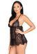 Пеньюар Leg Avenue Floral lace babydoll & string Black M SO9170 фото 6