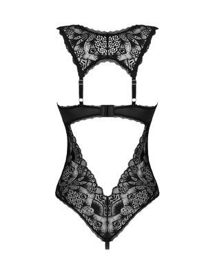 Кружевное боди Obsessive Donna Dream crotchless teddy XL/2XL Black, открытый доступ SO8635 фото