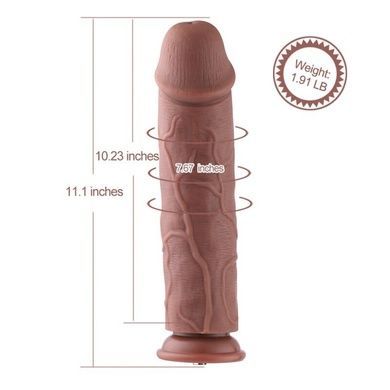 Силіконовий фалоімітатор для секс-машин Hismith 11&Prime; Silicone Dildo, система KlicLok SO6208 фото
