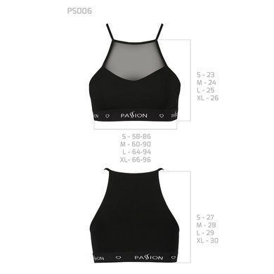 Спортивный топ с прозрачной вставкой Passion PS006 TOP M, black SO4240 фото