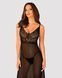 Полупрозрачная длинная сорочка Obsessive Estiqua chemise M/L, черный, ассиметричный крой SO7263 фото 1