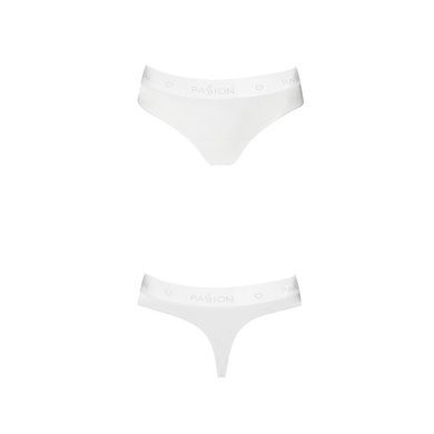 Трусики-бразиліана з бавовни Passion PS005 PANTIES M, white SO4224 фото