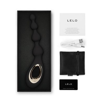 Анальные бусы с вибрацией LELO Soraya Beads Black, разный диаметр бусин, 8 режимов SO9531 фото