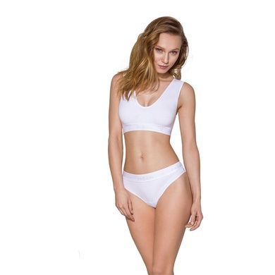 Трусики-бразиліана з бавовни Passion PS005 PANTIES M, white SO4224 фото