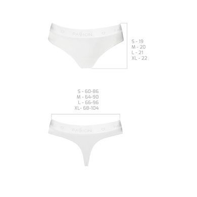 Трусики-бразиліана з бавовни Passion PS005 PANTIES M, white SO4224 фото