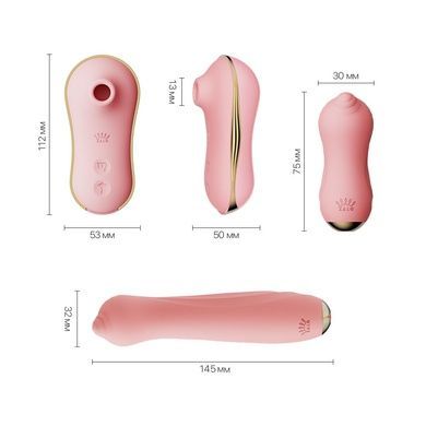 Набор 3в1 Zalo &ndash; UNICORN Set Pink, виброяйцо, пульсатор, вакуумный стимулятор SO6687 фото