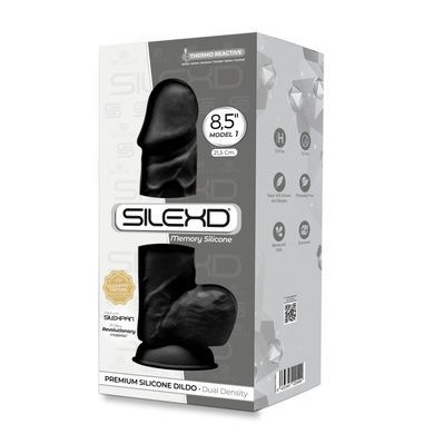 Фалоімітатор SilexD Norman Black (MODEL 4 size 8.5in), двошаровий, силікон + Silexpan, діаметр 5 см SO9922 фото