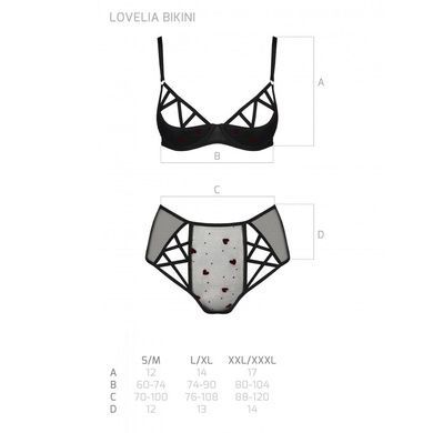 Эротический комплект с рисунком Passion LOVELIA BIKINI L/XL, black SO4747 фото