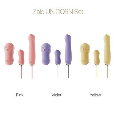 Набор 3в1 Zalo &ndash; UNICORN Set Violet, виброяйцо, пульсатор, вакуумный стимулятор SO6688 фото