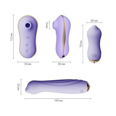 Набор 3в1 Zalo &ndash; UNICORN Set Violet, виброяйцо, пульсатор, вакуумный стимулятор SO6688 фото