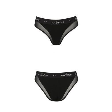 Трусики з прозорою вставкою Passion PS002 PANTIES S, black SO4193 фото