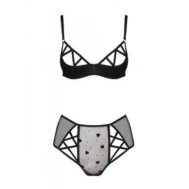 Эротический комплект с рисунком Passion LOVELIA BIKINI L/XL, black SO4747 фото