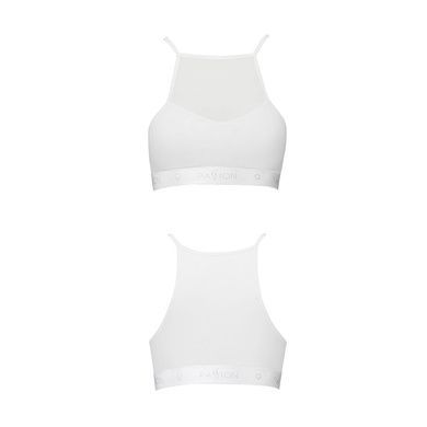 Спортивный топ с прозрачной вставкой Passion PS006 TOP L, white SO4243 фото