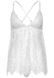 Сорочка беби-долл Leg Avenue Floral lace babydoll & string White L, стринги SO9174 фото 3