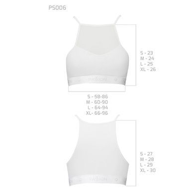 Спортивний топ з прозорою вставкою Passion PS006 TOP M, white SO4244 фото