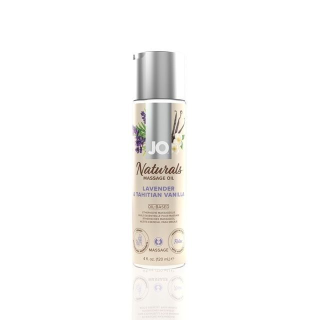Масажна олія JO Naturals Massage Oil Lavender&Vanilla з натуральними ефірними оліями (120 мл) SO6165 фото