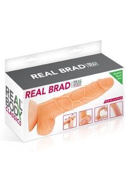 Фаллоимитатор с подвижной крайней плотью Real Body &mdash; Real Brad, диаметр 4 см, TPE SO1889 фото