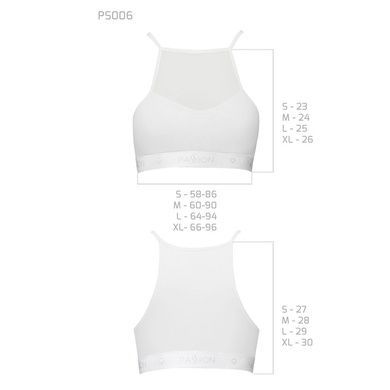 Спортивний топ з прозорою вставкою Passion PS006 TOP S, white SO4245 фото