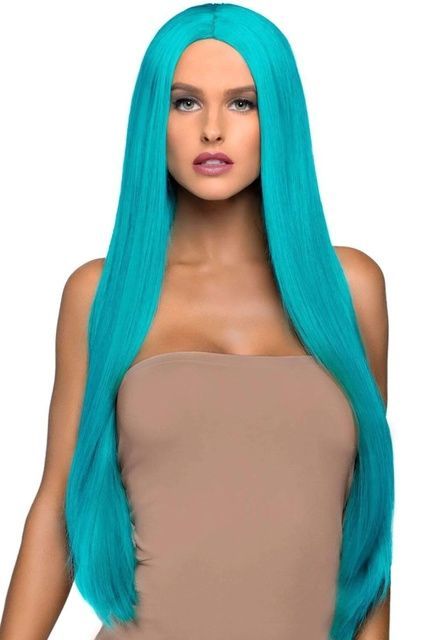 Парик Leg Avenue 33&Prime; Long straight center part wig turquoise SO8591 фото