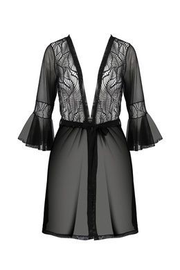 Пеньюар Passion LEAFA PEIGNOIR black L/XL - ECO Passion SX0506 фото