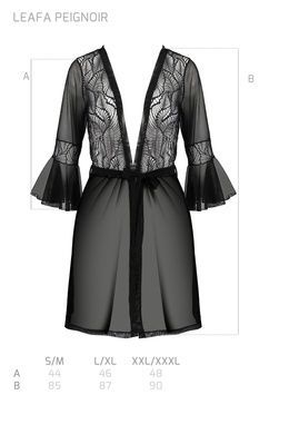 Пеньюар Passion LEAFA PEIGNOIR black L/XL - ECO Passion SX0506 фото