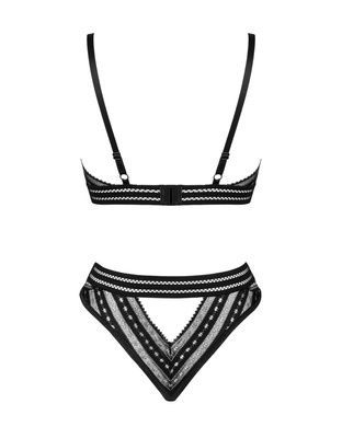 Комплект белья Obsessive Natilya 2-pcs set XS/S, black, бюстгальтер, трусики SO7717 фото