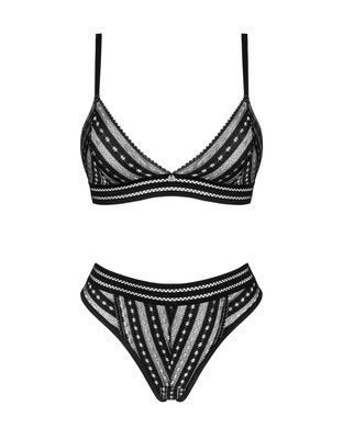 Комплект белья Obsessive Natilya 2-pcs set XS/S, black, бюстгальтер, трусики SO7717 фото