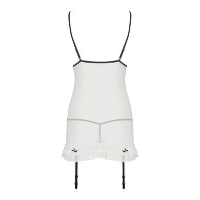 Сорочка прозора з пажами Passion ORIHIME CHEMISE XXL/XXXL, white, трусики, стрепи EL16406 фото