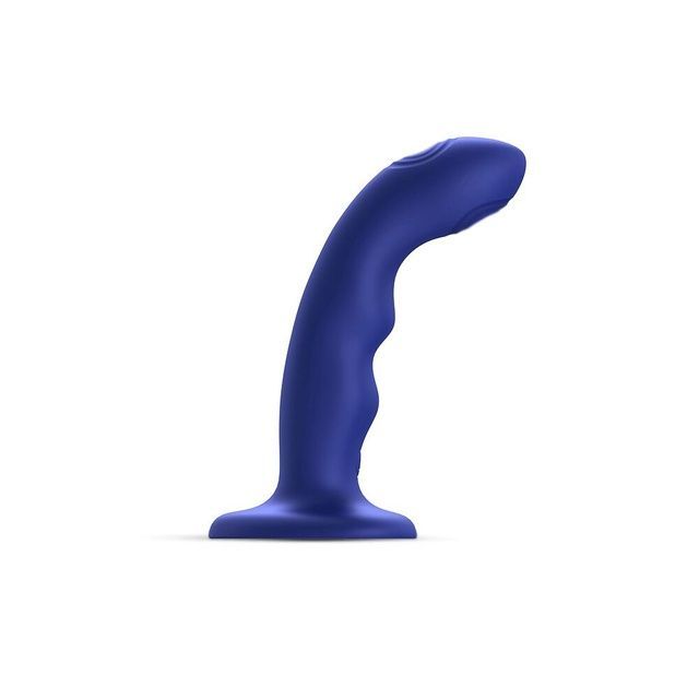 Насадка для страпона з подвійною точковою пульсацією Strap-On-Me TAPPING DILDO WAVE - NIGHT BLUE SO9621 фото