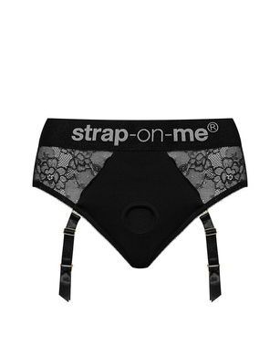 Кружевные трусы для страпона с подвязками для чулок Strap-On-Me DIVA HARNESS - S SO5096 фото