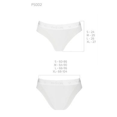 Трусики з прозорою вставкою Passion PS002 PANTIES XL, white SO4198 фото