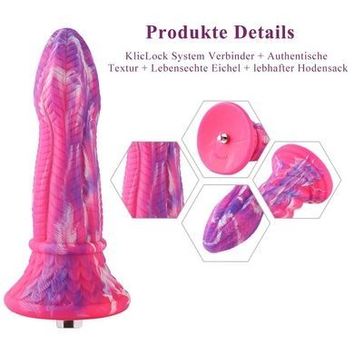 Фалоімітатор для секс-машин Hismith 10.3&Prime; Silicone Monster Dildo Series, KlicLok та присоска SO6216 фото