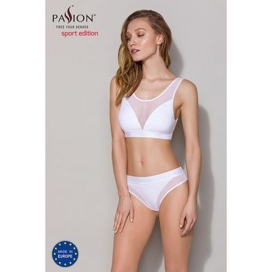 Трусики з прозорою вставкою Passion PS002 PANTIES XL, white SO4198 фото