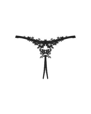 Прозрачные стринги с доступом Obsessive Celia Noir crotchless thong M/L SO7872 фото