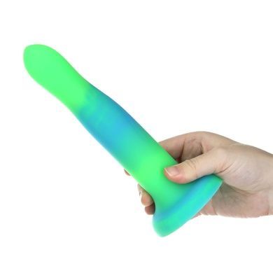 Светящийся в темноте фаллоимитатор ADDICTION Rave 8&Prime; Glow in the Dark Dildo Blue Green, 20,3 см SO6849 фото