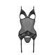Корсет із підв&rsquo;язками та ажурним ліфом Passion CHRISTA CORSET S/M, black, стрінги в комплекті SO5757 фото 5